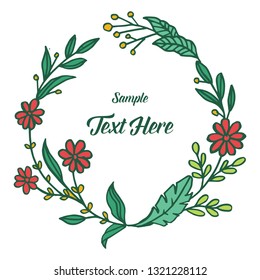 Vector illustration frame leaf green for write your text hand drawn