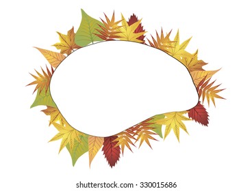 Vector illustration. Frame from the leaves on a white background.