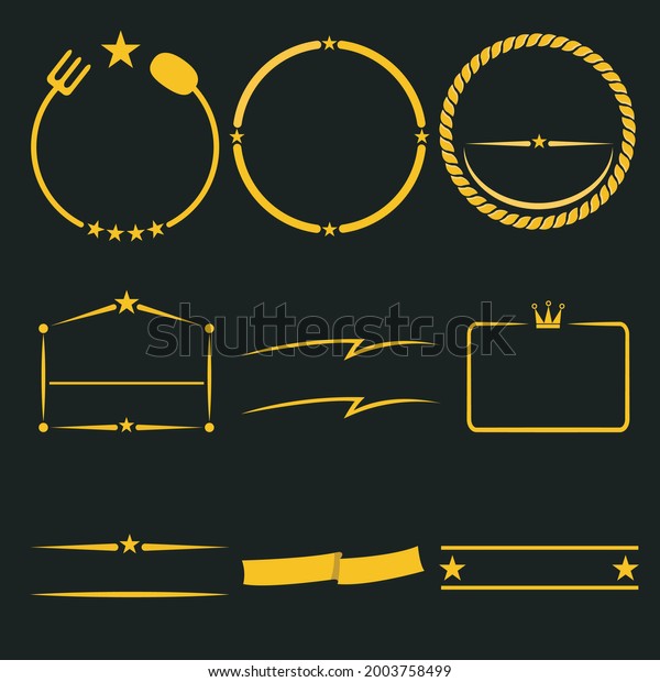 Vector Illustration Of Frame For Logo, Yellow,\
Gold and Black Colors\
Background