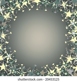 Vector illustration of  frame made  of funky  stars  shape.