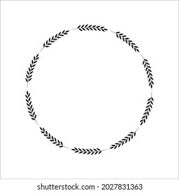 Vector illustration. A frame made up of identical leaf elements.