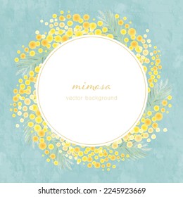 Vector illustration frame of mimosa.