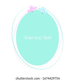 Vektorillustration-Illustration eines Bildes in Minzfarbe mit Platz für Ihre Texte und Vögel Dekoration, Symbol der Liebe, Ehe und Engagement.