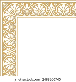 Vector illustration for frame ornament design pattern, gold ornamental design pattern on frame corner border. Suitable for use in decorations, calligraphy, frames, invitations, cards, certificates