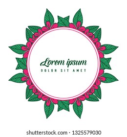Vector illustration frame of pink flowers in bloom with invitation wedding hand drawn
