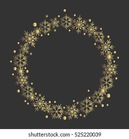 Vector illustration, frame of from snowflakes.