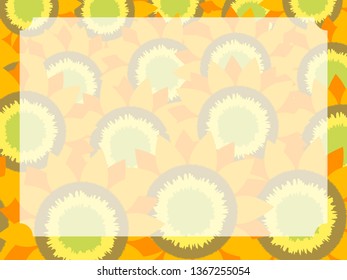 Vector illustration frame of sunflower