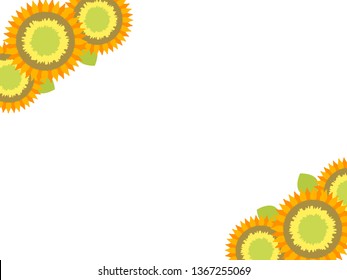 Vector illustration frame of sunflower