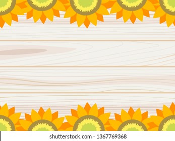 Vector illustration frame of sunflower