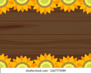 Vector illustration frame of sunflower