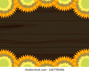 Vector illustration frame of sunflower