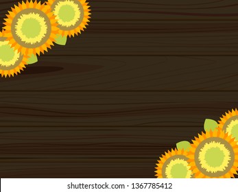 Vector illustration frame of sunflower