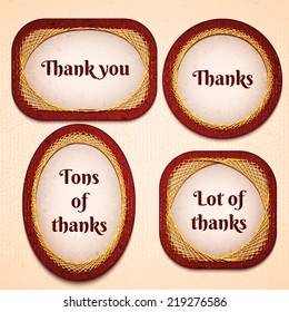 Vector illustration of frame for text on red background.