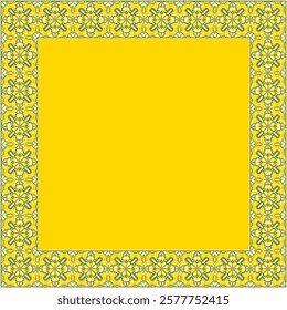Vector illustration frame for text of Ukrainian ornament in ethnic style, identity, vyshyvanka, embroidery for print clothes, websites, banners. Background. Geometric design, border, copy space, frame