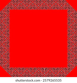 Vector illustration frame for text of Ukrainian ornament in ethnic style, identity, vyshyvanka, embroidery for print clothes, websites, banners. Background. Geometric design, border, copy space, frame