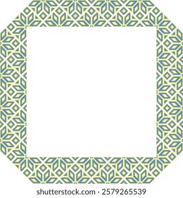 Vector illustration frame for text of Ukrainian ornament in ethnic style, identity, vyshyvanka, embroidery for print clothes, websites, banners. Background. Geometric design, border, copy space, frame