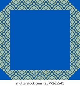 Vector illustration frame for text of Ukrainian ornament in ethnic style, identity, vyshyvanka, embroidery for print clothes, websites, banners. Background. Geometric design, border, copy space, frame