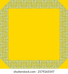Vector illustration frame for text of Ukrainian ornament in ethnic style, identity, vyshyvanka, embroidery for print clothes, websites, banners. Background. Geometric design, border, copy space, frame