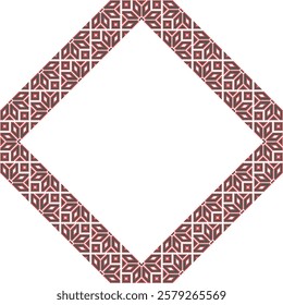 Vector illustration frame for text of Ukrainian ornament in ethnic style, identity, vyshyvanka, embroidery for print clothes, websites, banners. Background. Geometric design, border, copy space, frame