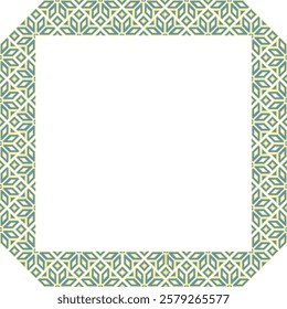Vector illustration frame for text of Ukrainian ornament in ethnic style, identity, vyshyvanka, embroidery for print clothes, websites, banners. Background. Geometric design, border, copy space, frame