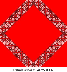 Vector illustration frame for text of Ukrainian ornament in ethnic style, identity, vyshyvanka, embroidery for print clothes, websites, banners. Background. Geometric design, border, copy space, frame