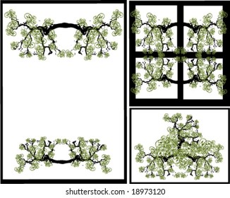 vector illustration of frame with tree
