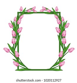 Vector illustration of a frame of a tulip