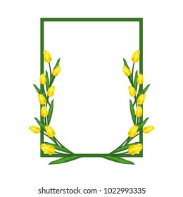 Vector illustration of a frame of a tulip