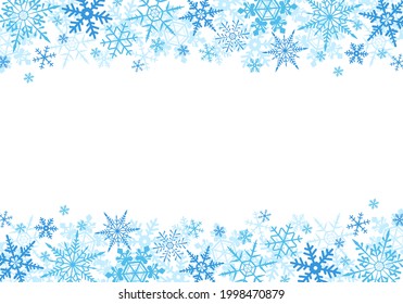 Vector illustration frame of various kinds of snowflakes