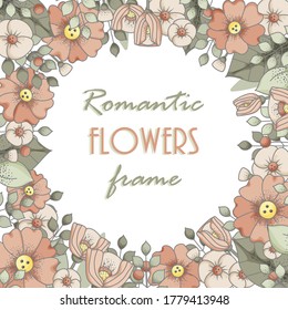 Vector illustration frame for wedding, anniversary, birthday and party. Design for banner, poster, card, invitation and scrapbook, discount card. Printed products.