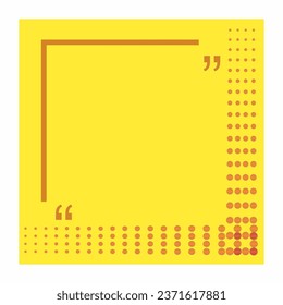 ilustración vectorial de un marco para escribir comillas en amarillo con decoración de pulkadut