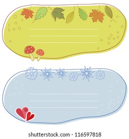Vector illustration of a frames - Autumn and Winter
