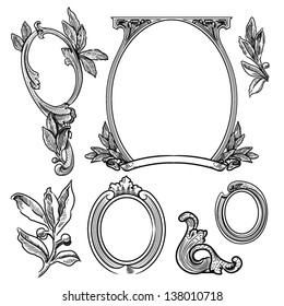 Vector illustration of frames and decoration elements