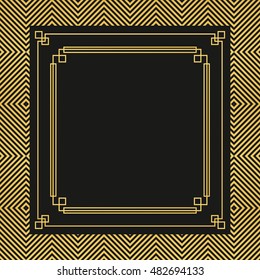 Vector illustration of frames, invitation cards templates in art deco style