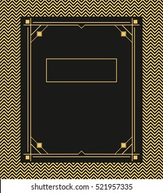 Vector illustration of frames, invitation cards templates in art deco style