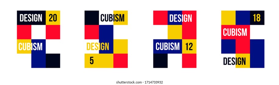 vector illustration. frames for text in cubism style. bauhaus vector abstract design graphic