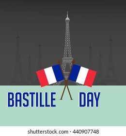 Vector illustration of France Bastille Day.
