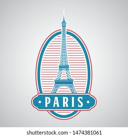 vector illustration of france, eiffel tower. travelling stickers with world's famous landmarks and tourist destinations elements. modern flat design. travel concept vector illustration