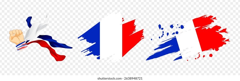 Vector illustration of France flag composition on transparent background
