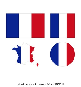 vector illustration of France flag and map