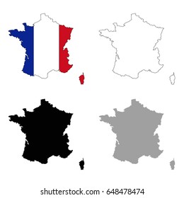 vector illustration of France map and flag