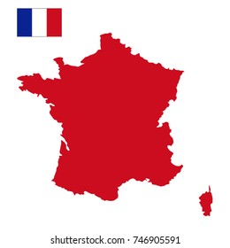 vector illustration of France map and flag