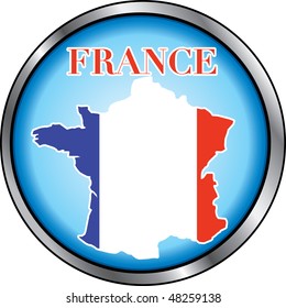 Vector Illustration for France Round Button.