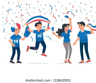 vector illustration France soccer/football fans