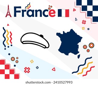 Vector illustration of France and its symbols
