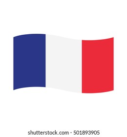 Vector illustration france waving flag flat icon.