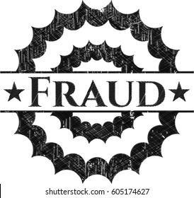 Vector illustration of Fraud chalkboard emblem
