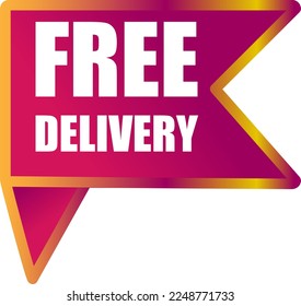 Vector Illustration Free Delivery Label For Web Shops on white background 