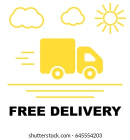 Vector illustration: Free delivery, Free shipping,  and fast delivery icon