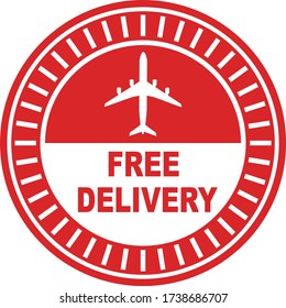 Vector illustration of free delivery stamp on white background